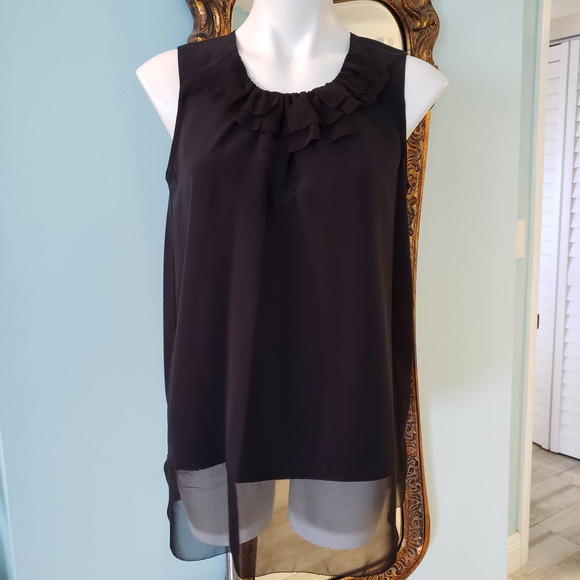Theory Sleeveless top with Chiffon Hem - Picture 1 of 8
